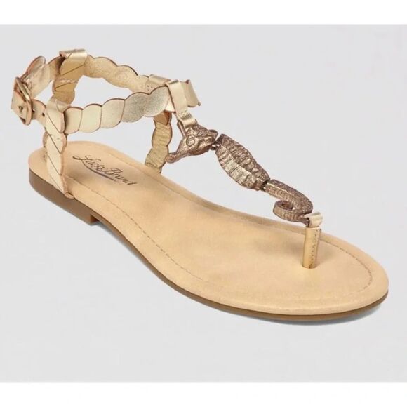 Lucky Brand Shoes - New Lucky Brand Flat Seahorse Sandals Metallic 7.5 / 37.5 Gold